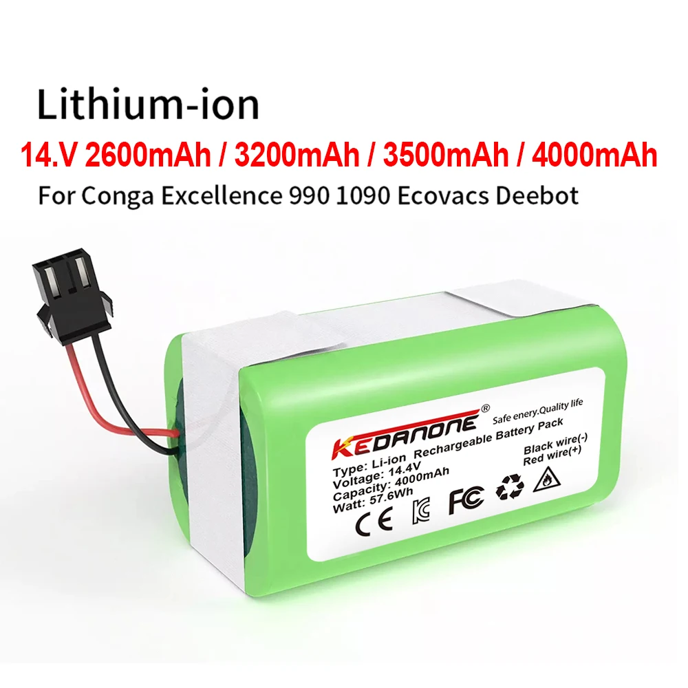 14.4V 4.0Ah Li-ion battery for Cecotec Conga Excellence 950 990 1090 Ecovacs Deebot DN621 601/605 Eufy RoboVac 35C Panda i7 V710
14.4V 4.0Ah Li-ion battery for Cecotec Conga Excellence 950 990 1090 Ecovacs Deebot DN621 601/605 Eufy RoboVac 35C Panda i7 V710