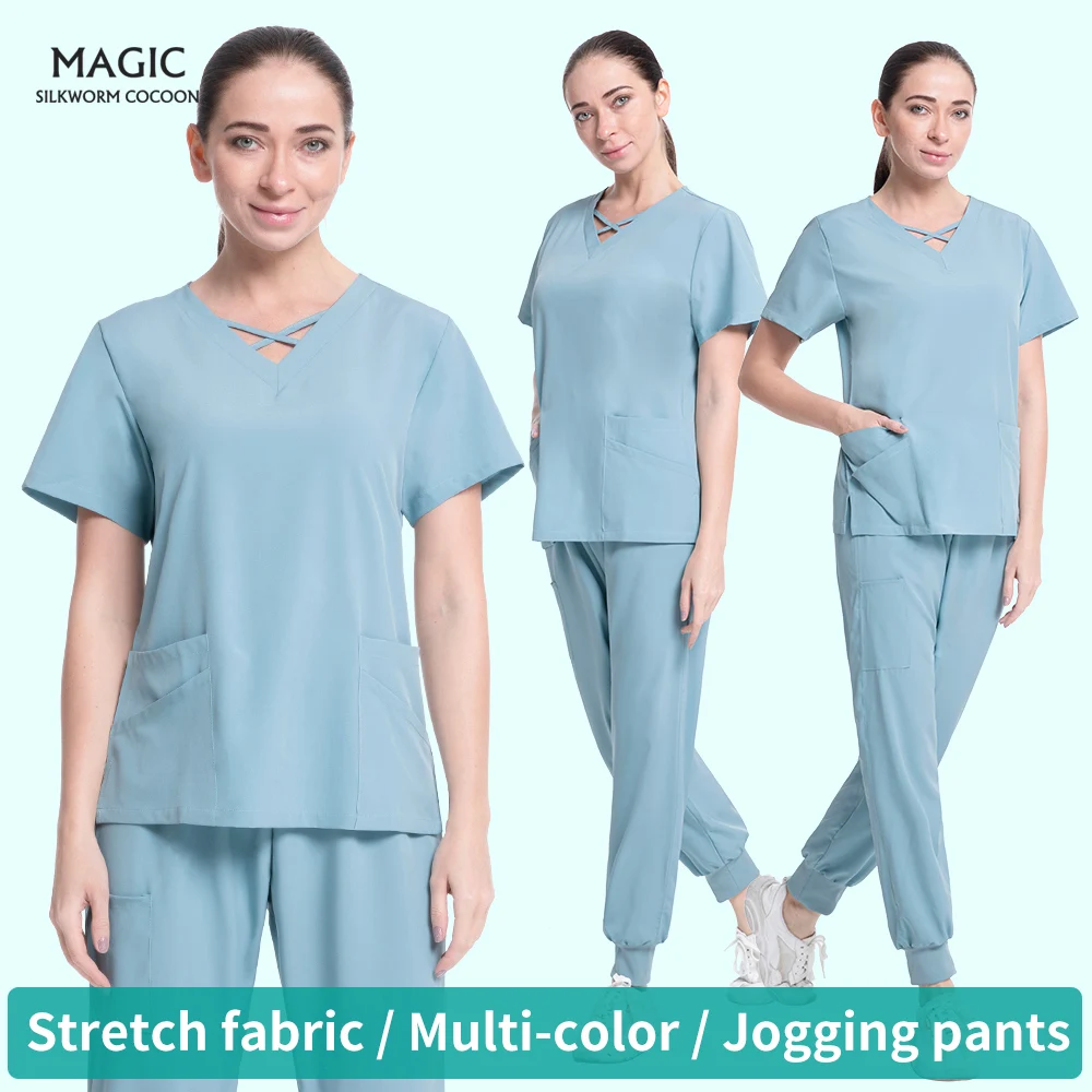 S-2XL 9 Colors V-neck Pocket Scrub Hospital Uniform Set Women Surgical Scrubs Tops+Joggers Pants Suits Medical Surgery Uniforms
S-2XL 9 Colors V-neck Pocket Scrub Hospital Uniform Set Women Surgical Scrubs Tops+Joggers Pants Suits Medical Surgery Uniforms