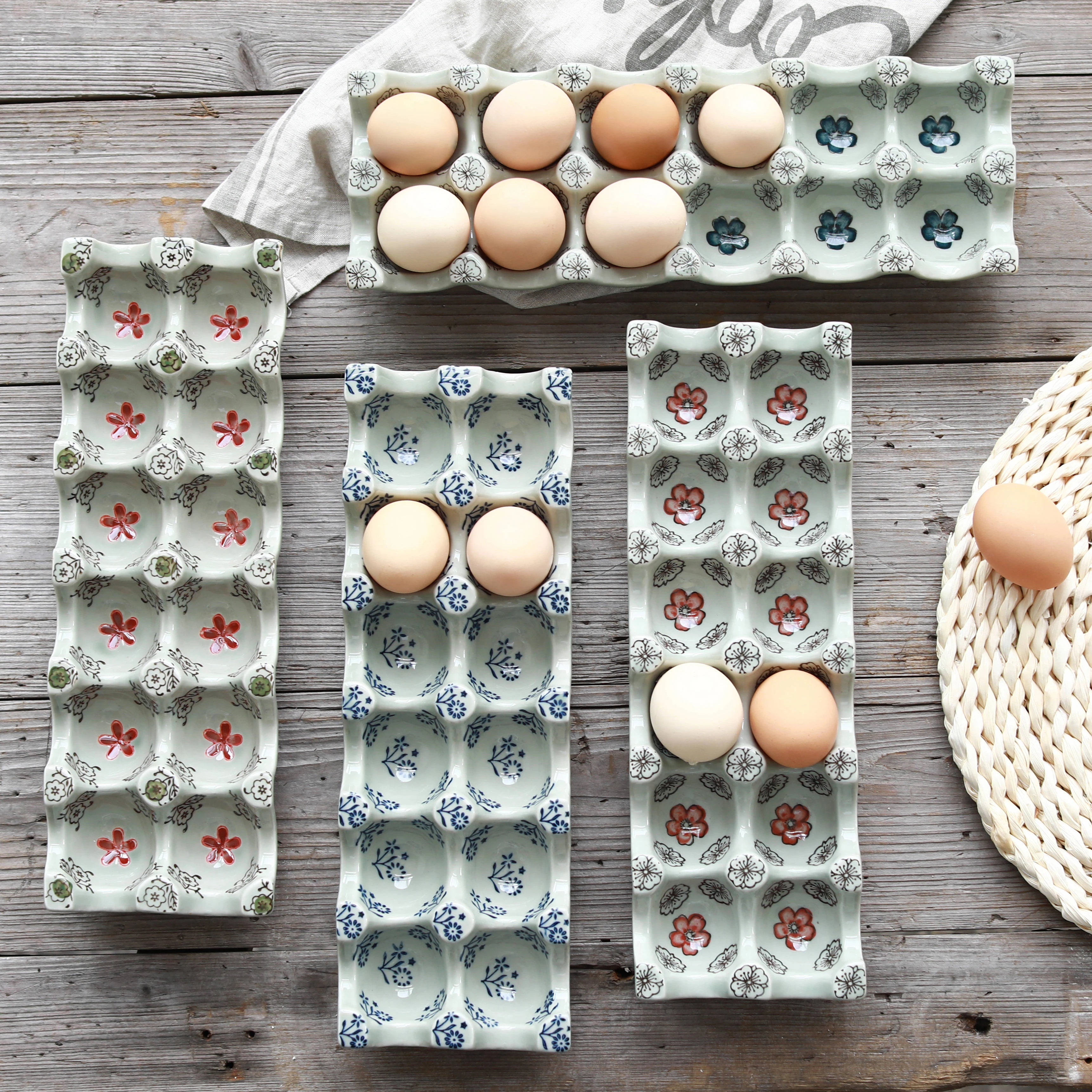 Modern Glaze Color Ceramic 12 Grid Separation Egg Tray Rectangular Egg Dish Kitchen Household Storage Box Storage Porcelain Tray
Modern Glaze Color Ceramic 12 Grid Separation Egg Tray Rectangular Egg Dish Kitchen Household Storage Box Storage Porcelain Tray