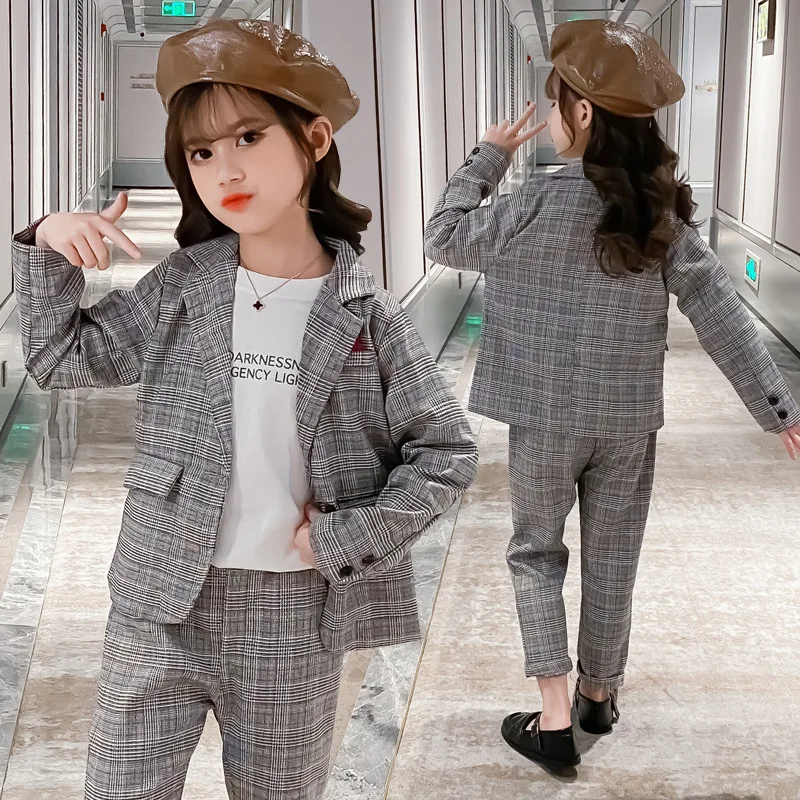 Girl Blazer Outfits Fashion Plaid Tops Pants Two-piece Spring Autumn Children School Casual Suits 12 13 Years Kids Clothing Sets
Girl Blazer Outfits Fashion Plaid Tops Pants Two-piece Spring Autumn Children School Casual Suits 12 13 Years Kids Clothing Sets