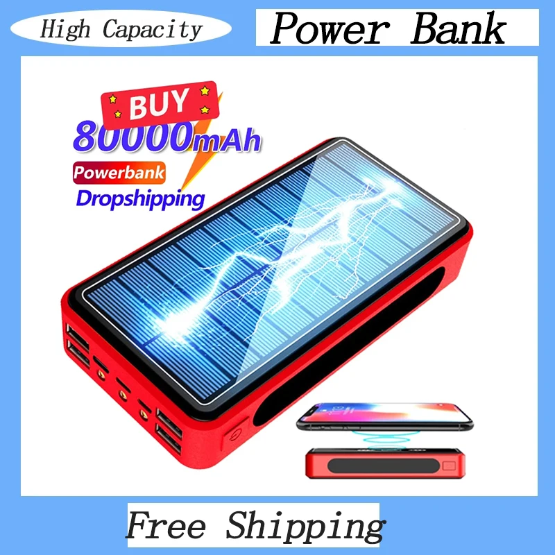 80000mAh Solar Power Wireless Bank Portable Charger Outdoor Power Bank External Battery Poverbank for Xiaomi Mi Samsung iPhone13
80000mAh Solar Power Wireless Bank Portable Charger Outdoor Power Bank External Battery Poverbank for Xiaomi Mi Samsung iPhone13