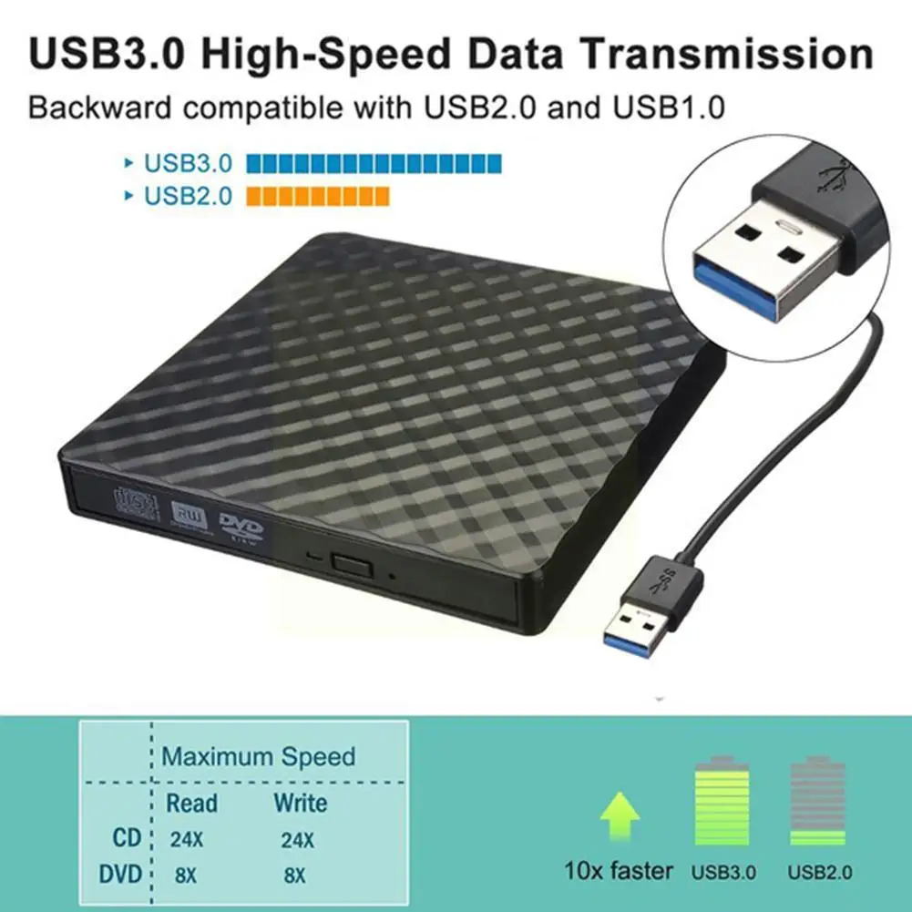 Usb 3.0 External Dvd Writer Recorder Rw Optical Drive Cd/dvd Rom Player For Laptop Pc Dvd Reader Player Suppl B3m0
Usb 3.0 External Dvd Writer Recorder Rw Optical Drive Cd/dvd Rom Player For Laptop Pc Dvd Reader Player Suppl B3m0
