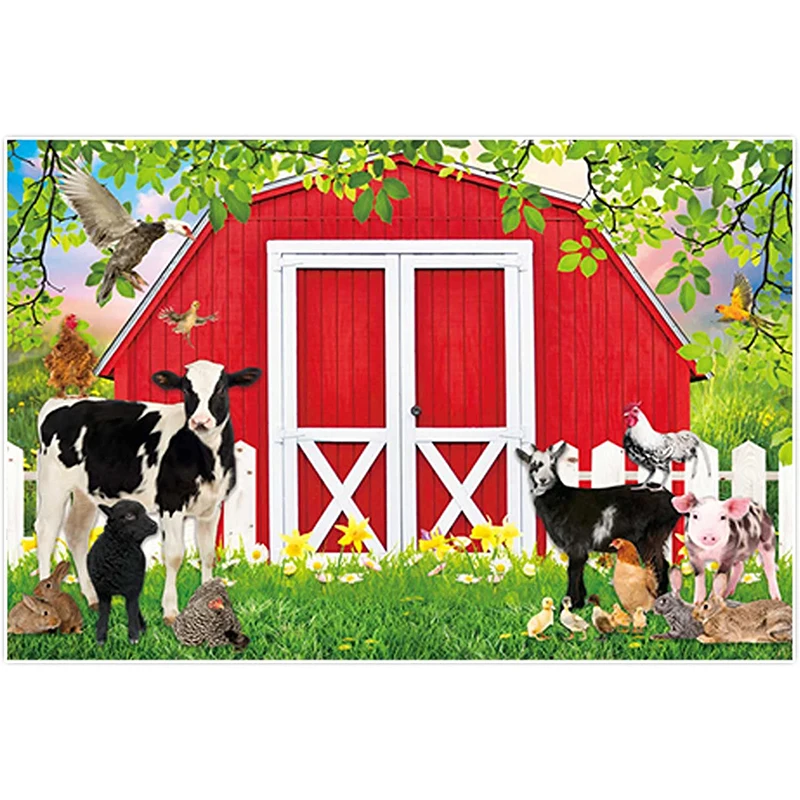 Cartoon Farm Barn Cowboy Girl Photography Backdrop Kids Baby Shower 1st First Birthday Table Party Banner Decoration Props-12 
Cartoon Farm Barn Cowboy Girl Photography Backdrop Kids Baby Shower 1st First Birthday Table Party Banner Decoration Props-12