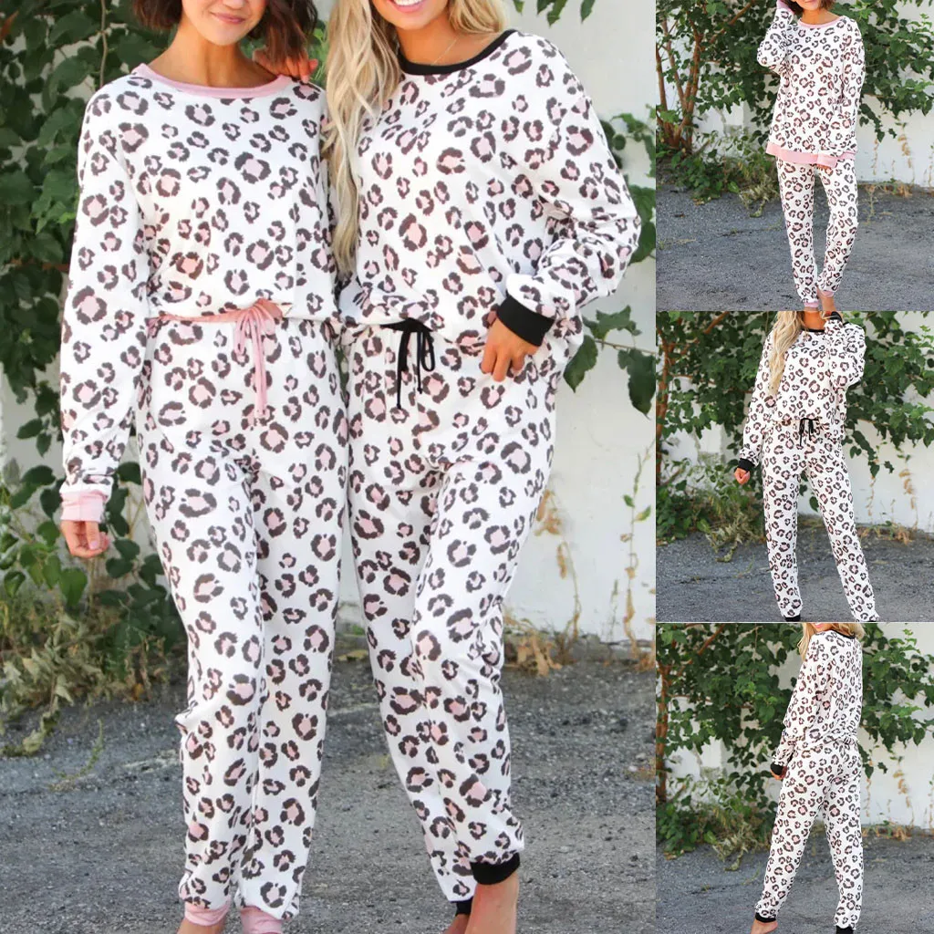 Women Tracksuit Leopard Print Pants Sets Leisure Wear Wear Suit Kitty Sleepwear for Women Womens Nightgowns Soft
Women Tracksuit Leopard Print Pants Sets Leisure Wear Wear Suit Kitty Sleepwear for Women Womens Nightgowns Soft