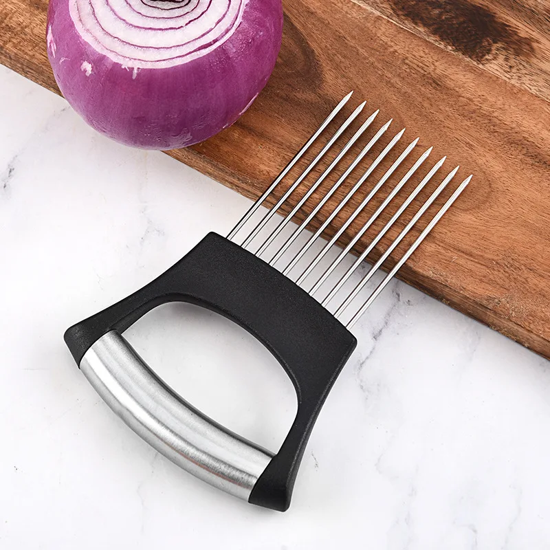 Stainless Steel Onion Needle Onion Fork Vegetables Fruit Slicer Pine Meat Needle Kitchen Accessories Tools Food Slicer
Stainless Steel Onion Needle Onion Fork Vegetables Fruit Slicer Pine Meat Needle Kitchen Accessories Tools Food Slicer