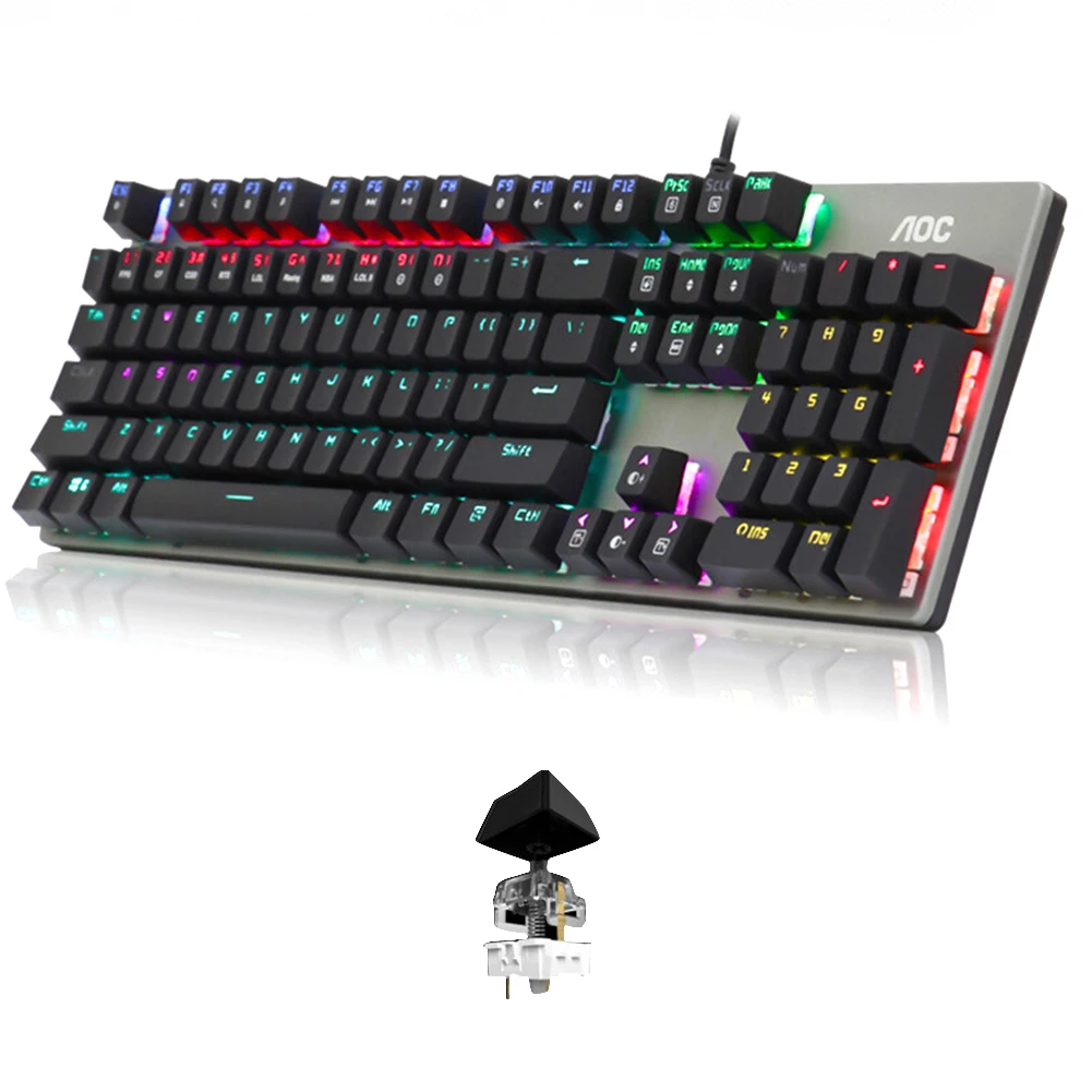104 Keys Wear Resistance USB Home Office Gaming Mechanical Ergonomic Suspension Keycaps RGB Backlight Wired Keyboard Universal
104 Keys Wear Resistance USB Home Office Gaming Mechanical Ergonomic Suspension Keycaps RGB Backlight Wired Keyboard Universal