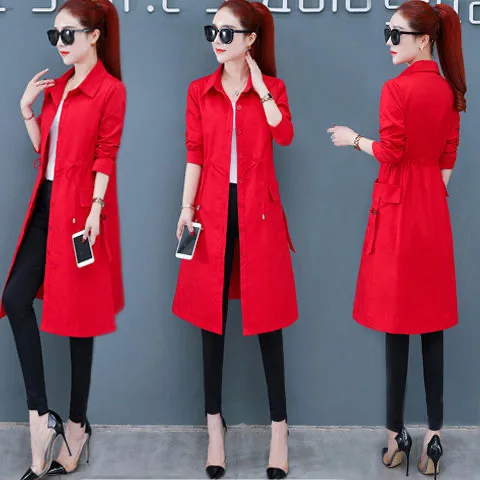 2022 Autumn Fashion Women Trench Coat Thin Single-breasted Overcoat Casual Windbreakers Female Long Coats Outerwear Plus Size
2022 Autumn Fashion Women Trench Coat Thin Single-breasted Overcoat Casual Windbreakers Female Long Coats Outerwear Plus Size