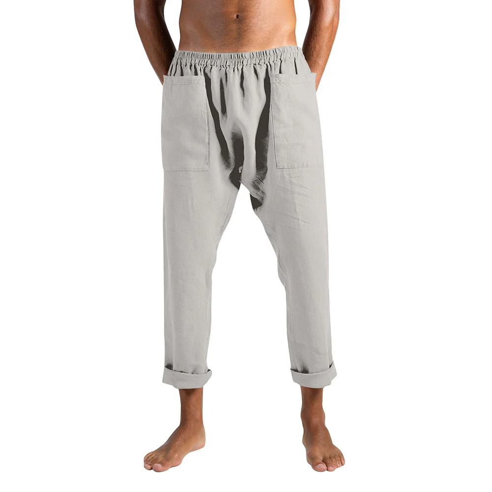 Cotton Linen Trousers Joggers Men Summer Beach Loose Casual Straight Pants Pocket Baggy Solid Elastic Waist Long Trousers A50
Cotton Linen Trousers Joggers Men Summer Beach Loose Casual Straight Pants Pocket Baggy Solid Elastic Waist Long Trousers A50