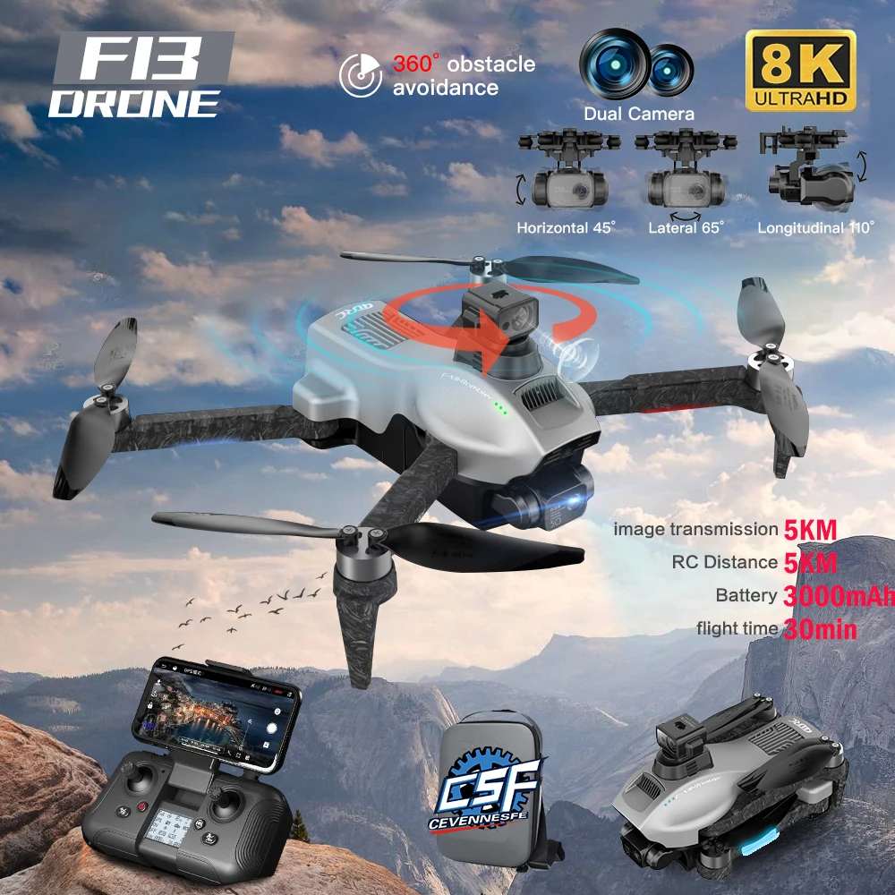 F13 Professional Drone 4K HD Camera 3 Axis Gimbal Eis Anti Shake With GPS Repeater Brushless Motor Quadcopter RC Helicopter Toys
F13 Professional Drone 4K HD Camera 3 Axis Gimbal Eis Anti Shake With GPS Repeater Brushless Motor Quadcopter RC Helicopter Toys
