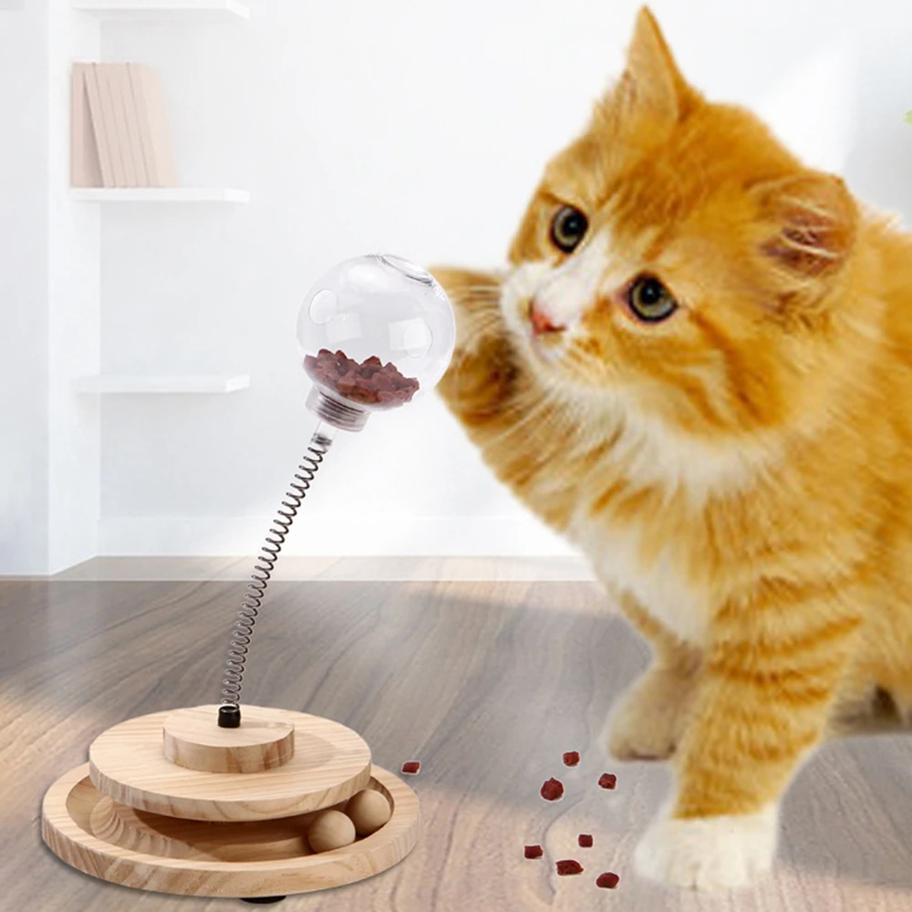Turntable Cat Toy with Wood Balls Food Leak Cat Spring Toy Interactive Kitten Fun Mental Physical Exercise Puzzle Toy
Turntable Cat Toy with Wood Balls Food Leak Cat Spring Toy Interactive Kitten Fun Mental Physical Exercise Puzzle Toy