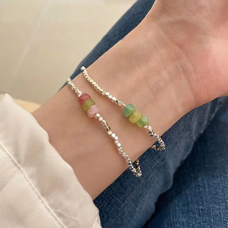 Minar Fairy Irregular Silver Beads Beaded Bracelet for Women Femme Rainbow Arcylic Strand Charm Bracelets Wholesale Accessories
Minar Fairy Irregular Silver Beads Beaded Bracelet for Women Femme Rainbow Arcylic Strand Charm Bracelets Wholesale Accessories