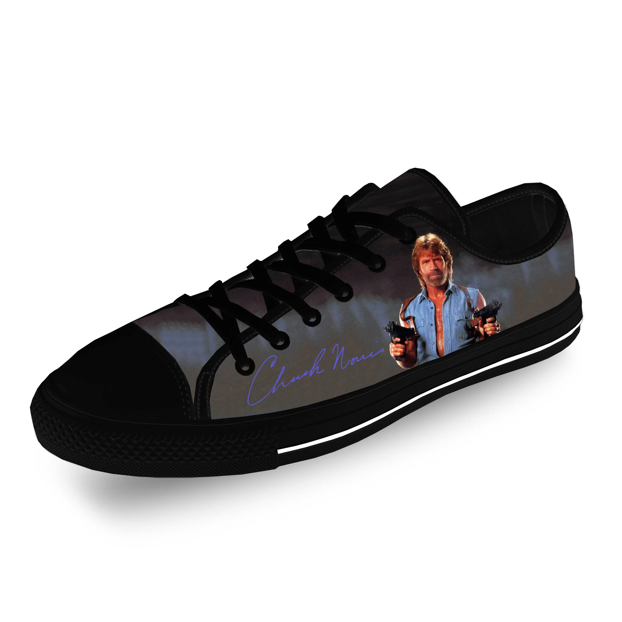 

Chuck Norris Low Top Sneakers Mens Womens Teenager Casual Shoes Canvas Black Shoes 3D Printed Breathable Lightweight Shoe