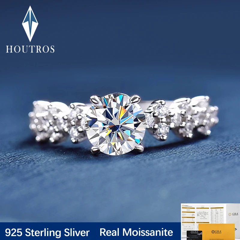 Houtros 1CT D Color Moissanite Wedding Band for Lady 925 Sterling Sliver 4 Claws Sparking Diamond Ring Bride Fine Jewelry GRA
Houtros 1CT D Color Moissanite Wedding Band for Lady 925 Sterling Sliver 4 Claws Sparking Diamond Ring Bride Fine Jewelry GRA