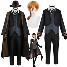 Anime Bungou Stray Dogs Nakahara Chuuya Cosplay Costume Hat Glove Jacket Pants Men Women Suit Halloween Christmas Party Clothes