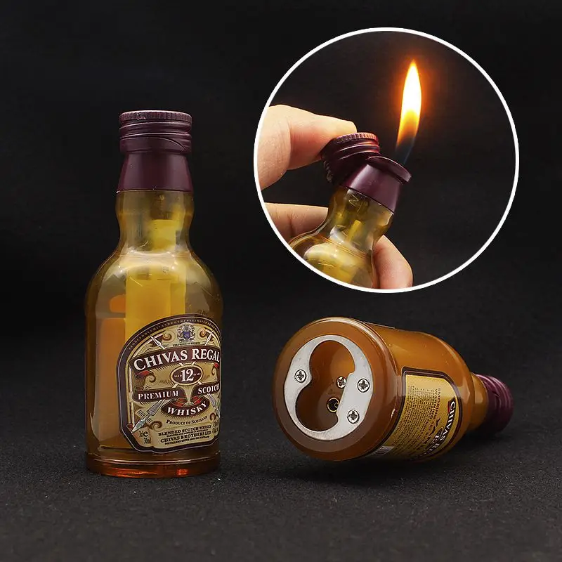 Creative Wine Bottle Shape Bottle Opener Open Flame Lighter Portable Cigarette Lighter Butane Gas Lighter Funny Lighters
Creative Wine Bottle Shape Bottle Opener Open Flame Lighter Portable Cigarette Lighter Butane Gas Lighter Funny Lighters