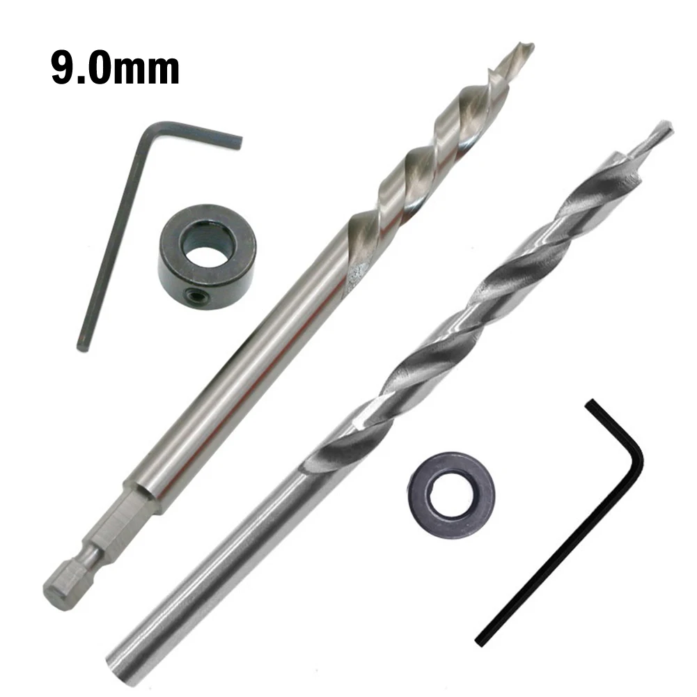 3pcs 9mm Round 1/4" Hex Shank Pocket Hole Step Drill Bit Limit Ring Wrench Set Pilot Hole Drill Guide For Pocket Hole Guides
3pcs 9mm Round 1/4" Hex Shank Pocket Hole Step Drill Bit Limit Ring Wrench Set Pilot Hole Drill Guide For Pocket Hole Guides