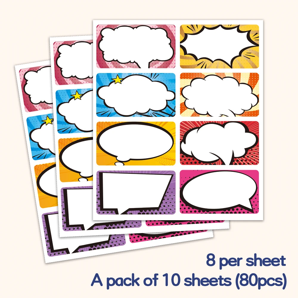 80pcs/pack Colorful Name Labels Stickers Blank DIY Name Sticker 8 Designs for Classroom School Office Home Decoration Irregular
80pcs/pack Colorful Name Labels Stickers Blank DIY Name Sticker 8 Designs for Classroom School Office Home Decoration Irregular