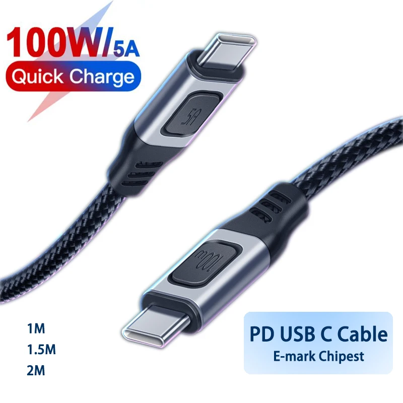 USB C to USB C Cable PD 100W Fast Charge High Speed 10Gbps Type c Cable E-mark for XIAOMI Samsung OnePlus Phone Redmi Macbook
USB C to USB C Cable PD 100W Fast Charge High Speed 10Gbps Type c Cable E-mark for XIAOMI Samsung OnePlus Phone Redmi Macbook