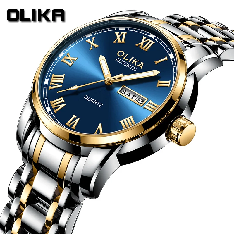 OLIKA Brand Classic Business Men's Quartz Watch Stainless Steel Strap Blue Calendar Week Watch Luminous Waterproof Quartz Watch
OLIKA Brand Classic Business Men's Quartz Watch Stainless Steel Strap Blue Calendar Week Watch Luminous Waterproof Quartz Watch