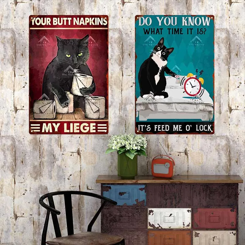 Металлический винтажный Забавный постер в виде кошки, домашний декор для гостиной, зоомагазина, Настенный декор, металлическая пластина, жестяной знак 
Металлический винтажный Забавный постер в виде кошки, домашний декор для гостиной, зоомагазина, Настенный декор, металлическая пластина, жестяной знак
