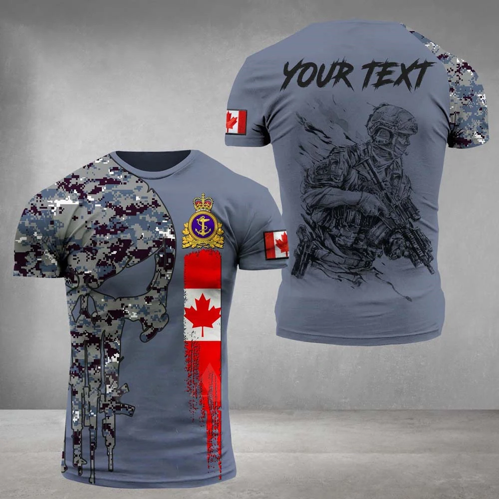 

Футболка мужская оверсайз с 3D-принтом канадского армейского флага, модная рубашка с круглым вырезом, камуфляжная уличная одежда, 6xl