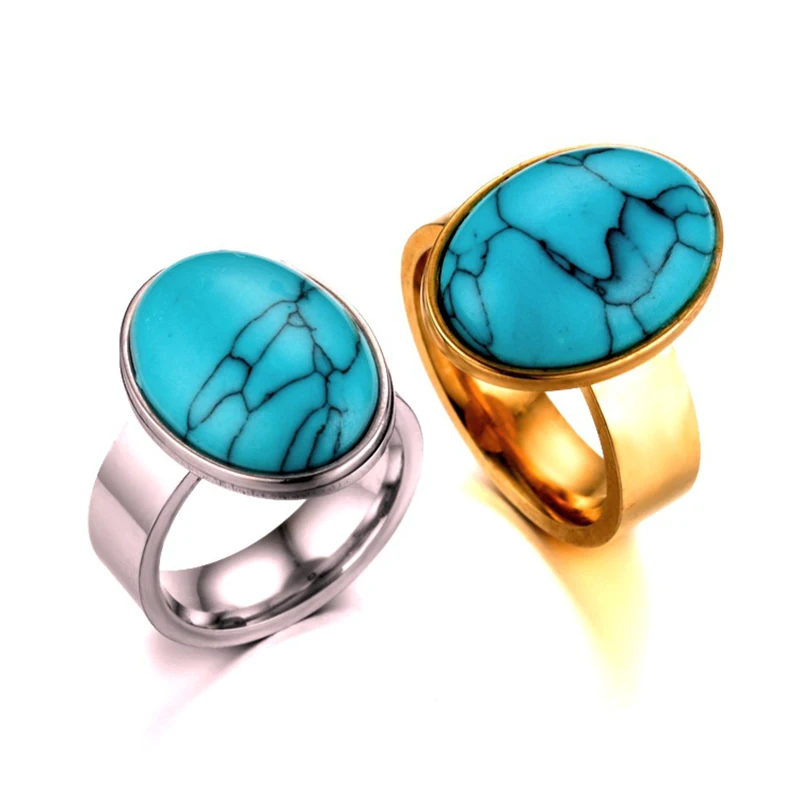 New titanium steel zircon ring creative retro turquoise stainless steel couple ring ring
New titanium steel zircon ring creative retro turquoise stainless steel couple ring ring