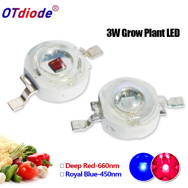 100PCS LED 1W 3W 440NM 450nm Royal Blue 660nm Deep Red High Power Chip Diode Grow Plant3W Watt Lamp Beads Emitter For DIY Indoor
100PCS LED 1W 3W 440NM 450nm Royal Blue 660nm Deep Red High Power Chip Diode Grow Plant3W Watt Lamp Beads Emitter For DIY Indoor
