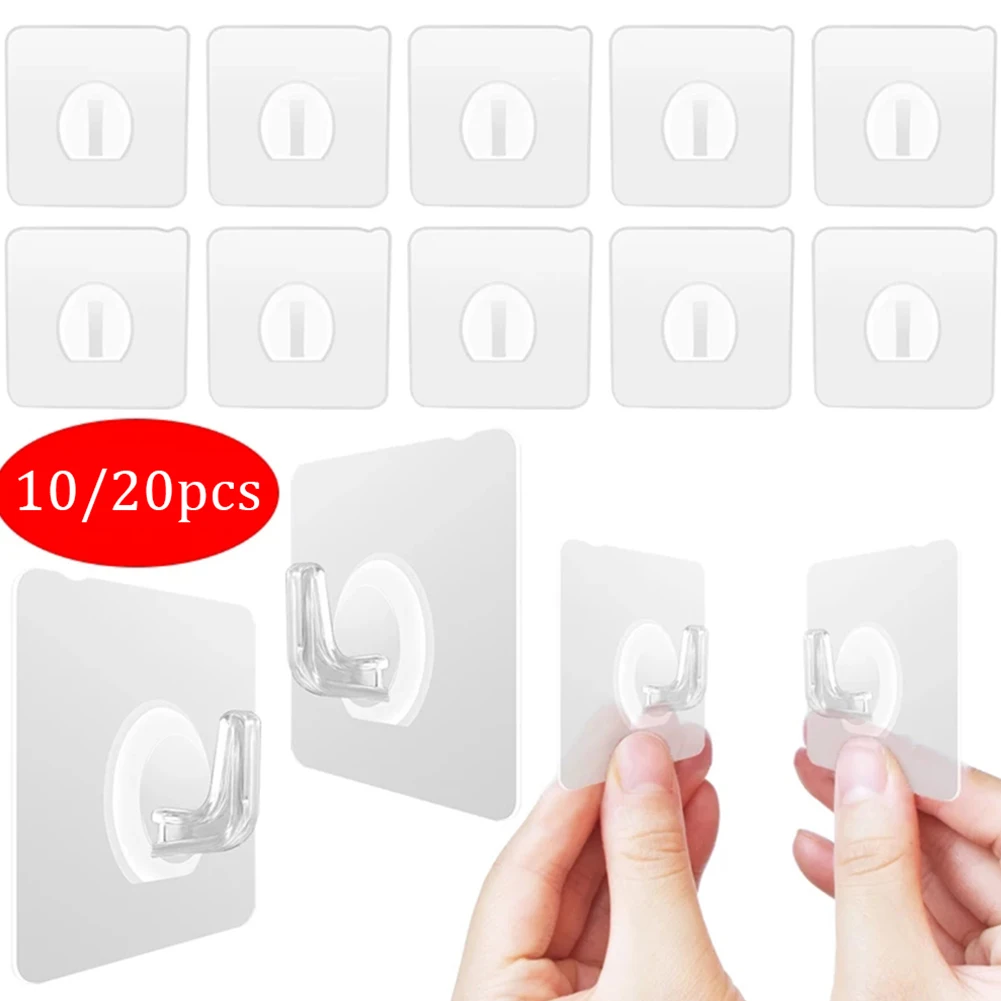 10/20Pcs Hooks PVC Strong Self Adhesive Seamless Wall Hook Waterproof Durable Transparent Kitchen Bathroom Hook Hanger
10/20Pcs Hooks PVC Strong Self Adhesive Seamless Wall Hook Waterproof Durable Transparent Kitchen Bathroom Hook Hanger