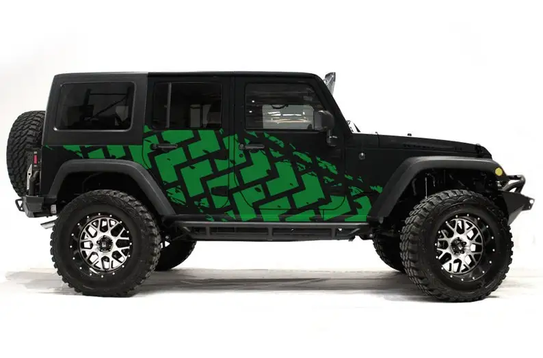 Jeep Decal | Factory Crafts "TIRE TRACKS" Side Graphics Kit | Jeep Stickers | 3M Vinyl Decal Wrap | Fits Jeep Wrangler 2007-2016
Jeep Decal | Factory Crafts "TIRE TRACKS" Side Graphics Kit | Jeep Stickers | 3M Vinyl Decal Wrap | Fits Jeep Wrangler 2007-2016