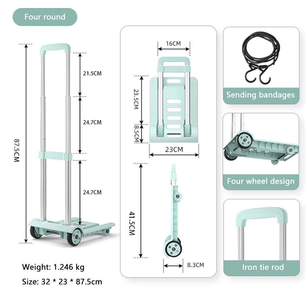 Four Wheels Folding Trolley Cart Shopping Luggage Pickup Delivery Cart Sturdy Durable Portable Household Folding Hand Trolley
Four Wheels Folding Trolley Cart Shopping Luggage Pickup Delivery Cart Sturdy Durable Portable Household Folding Hand Trolley