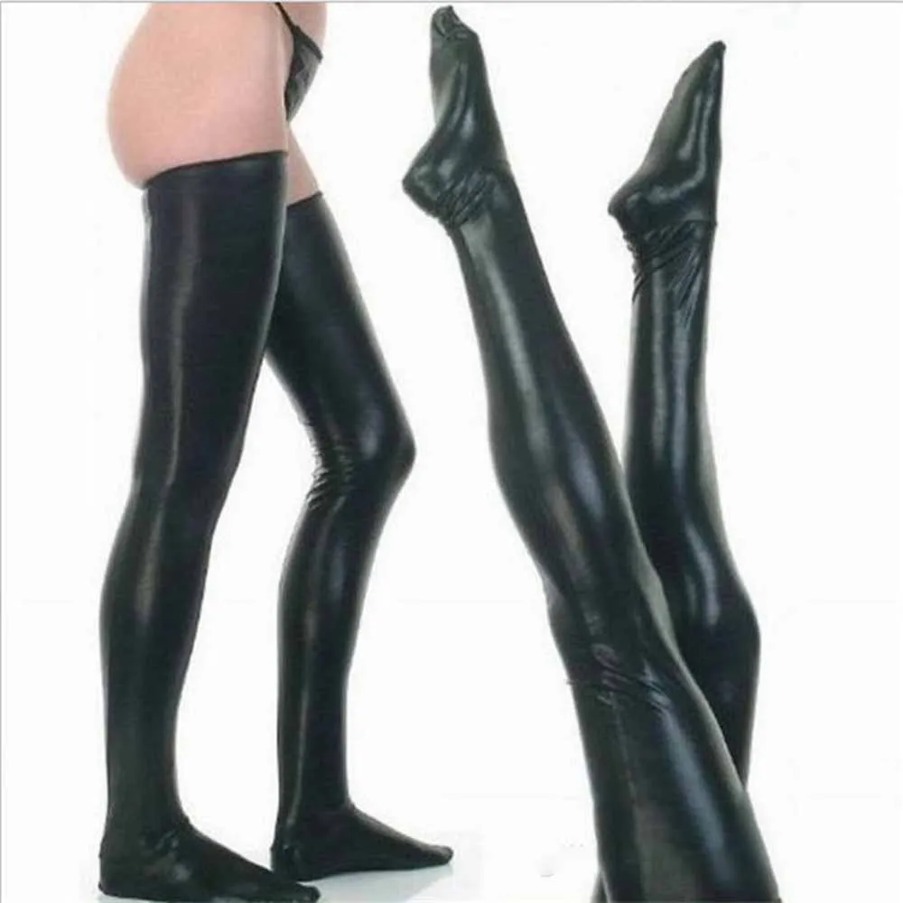 Men's Wet Look Latex Leather Thigh High Footed Stockings Tights Socks Clubwear Men And Women Sexy Leather Patent Leather Socks
Men's Wet Look Latex Leather Thigh High Footed Stockings Tights Socks Clubwear Men And Women Sexy Leather Patent Leather Socks