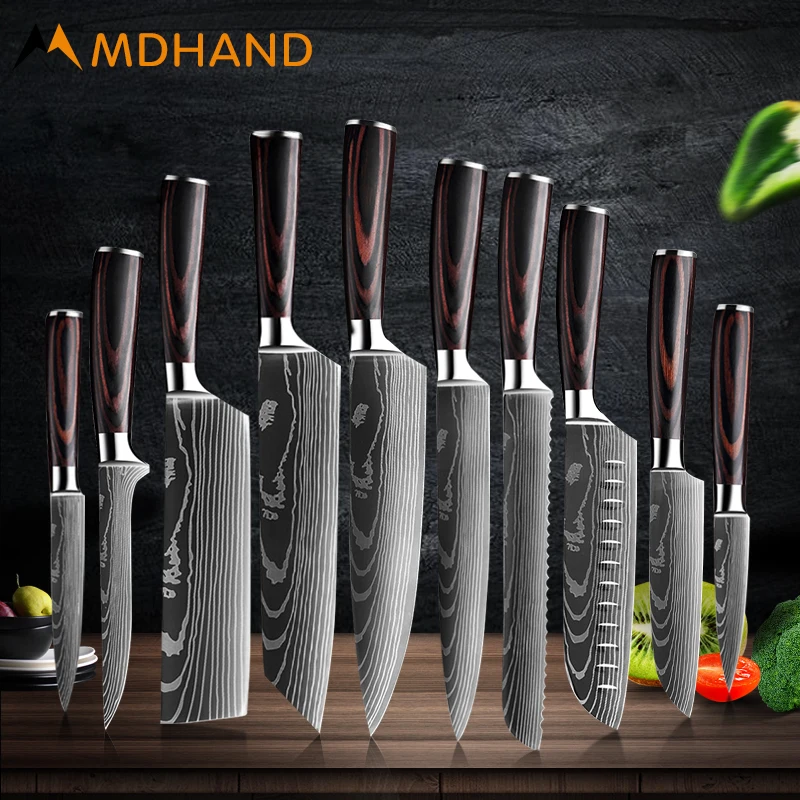 1-10 pcs Kitchen Knife Set Damascus Pattern Stanless Steel Japanese Santoku Knife Cleaver Slicing Utility Knife
1-10 pcs Kitchen Knife Set Damascus Pattern Stanless Steel Japanese Santoku Knife Cleaver Slicing Utility Knife