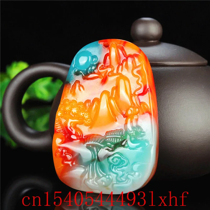 Natural Hetian Color Jade Landscape Pendant Necklace Chinese Carved Fashion Charm Jewelry Charm Amulet Gifts for Men Women
Natural Hetian Color Jade Landscape Pendant Necklace Chinese Carved Fashion Charm Jewelry Charm Amulet Gifts for Men Women