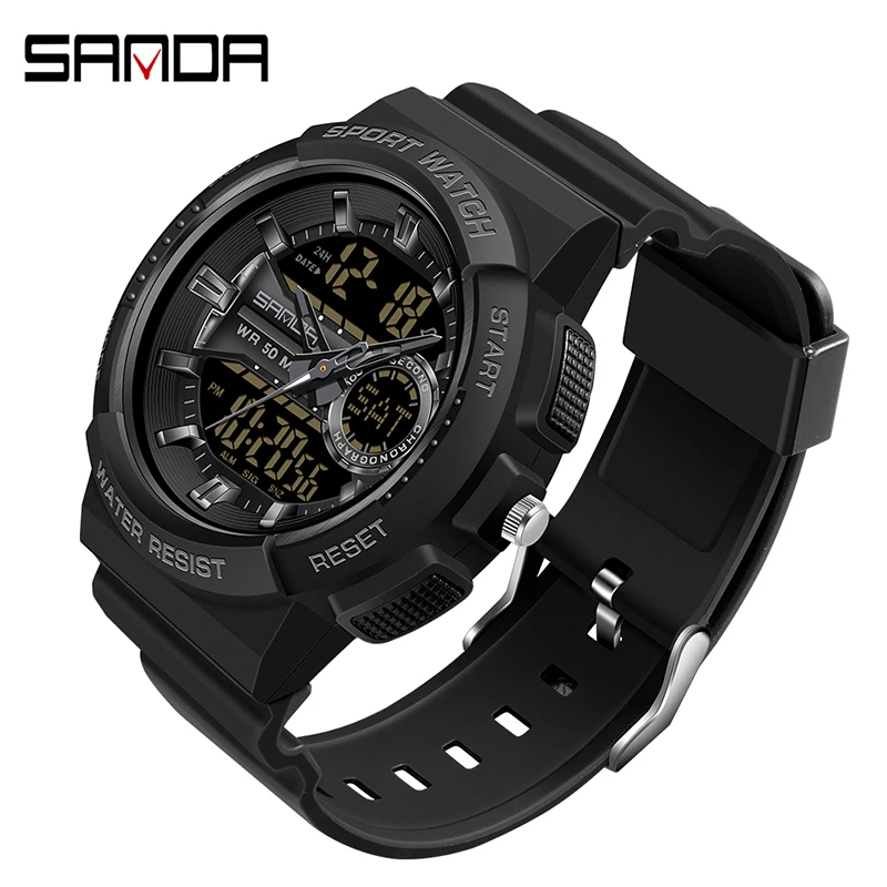 SANDA Top Brand New Men Sports Quartz Dual Display Watches Men Women Military Digital Watch Waterproof Wristwatch Relojes Hombre
SANDA Top Brand New Men Sports Quartz Dual Display Watches Men Women Military Digital Watch Waterproof Wristwatch Relojes Hombre