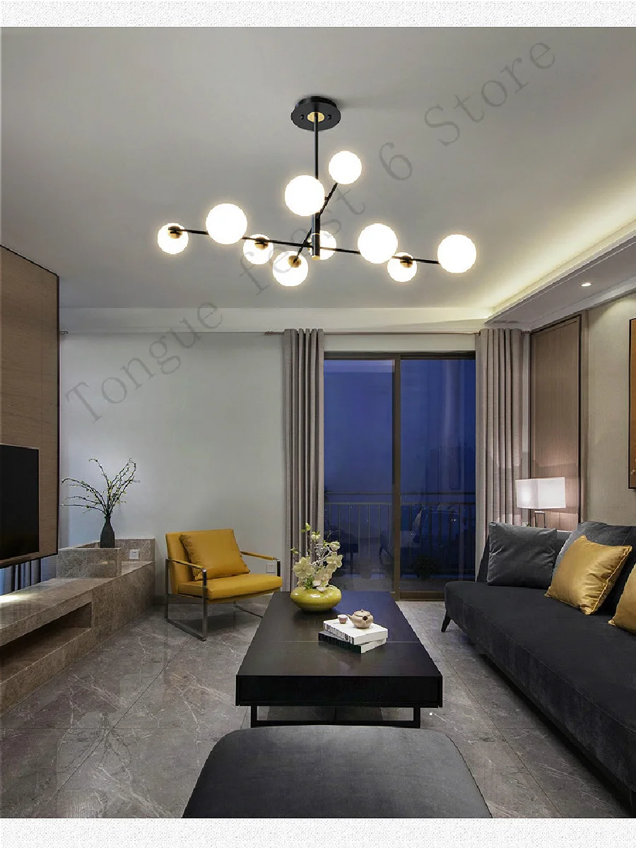 Modern Glass Ball Black LED Ceiling Chandelier Nordic Home Decoration Living Room Kitchen Light Bedroom Dining Room Lighting
Modern Glass Ball Black LED Ceiling Chandelier Nordic Home Decoration Living Room Kitchen Light Bedroom Dining Room Lighting