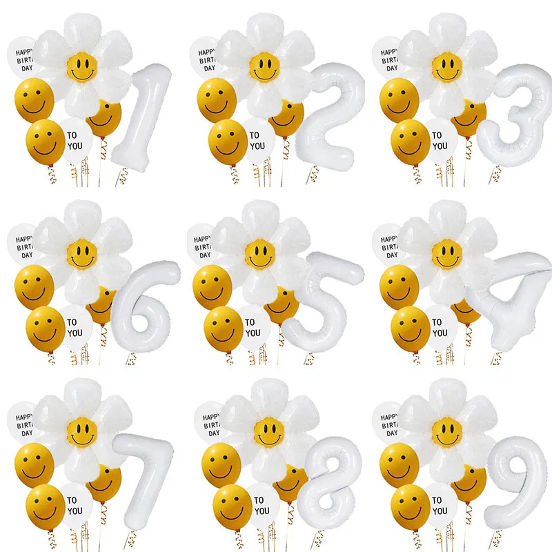 8Pcs Daisy Number Balloons 0-9 White Daisy Flower Balloon Set Girls' Birthday Decor Baby Shower Wedding Party Decorations
8Pcs Daisy Number Balloons 0-9 White Daisy Flower Balloon Set Girls' Birthday Decor Baby Shower Wedding Party Decorations