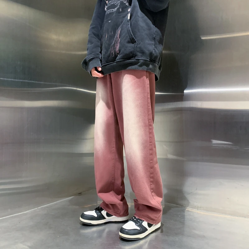 2023 Spring New Men's Retro Wine Red Baggy Jeans Korean Fashion Loose Oldschool Pants Y2k High Street Denim Trousers Male Brand
2023 Spring New Men's Retro Wine Red Baggy Jeans Korean Fashion Loose Oldschool Pants Y2k High Street Denim Trousers Male Brand