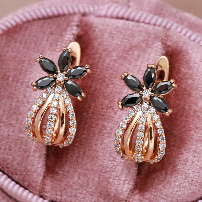 2022 New Black White Zircon Flower Women's Dangle Earrings 585 Gold Gothic Fashion Jewelry Girl's Party Unusual Earrings
2022 New Black White Zircon Flower Women's Dangle Earrings 585 Gold Gothic Fashion Jewelry Girl's Party Unusual Earrings