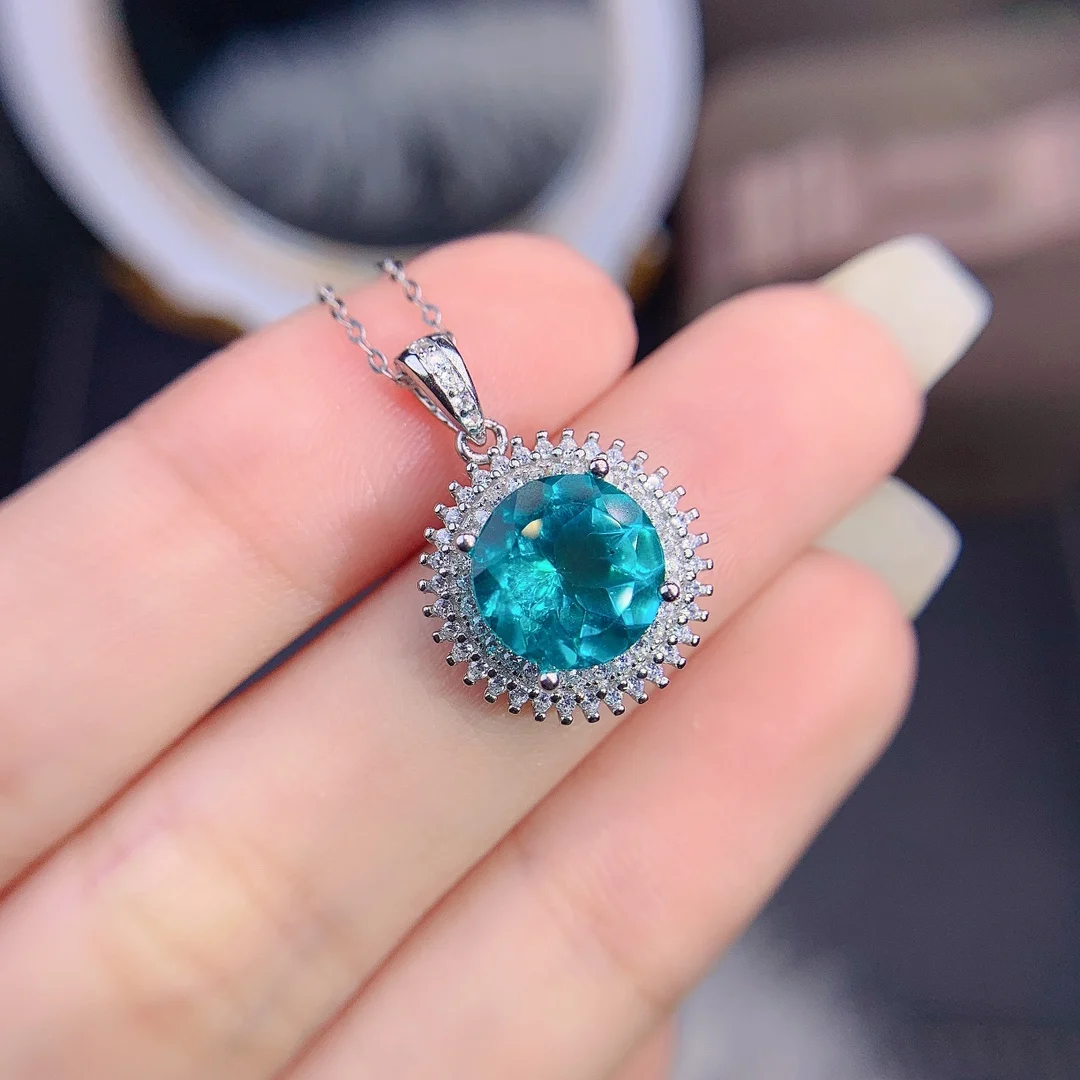 Natural Paraiba Topaz Pendant 925 Sterling Silver Women Necklace With 10mm Natural Paraiba Halo Pendant
Natural Paraiba Topaz Pendant 925 Sterling Silver Women Necklace With 10mm Natural Paraiba Halo Pendant