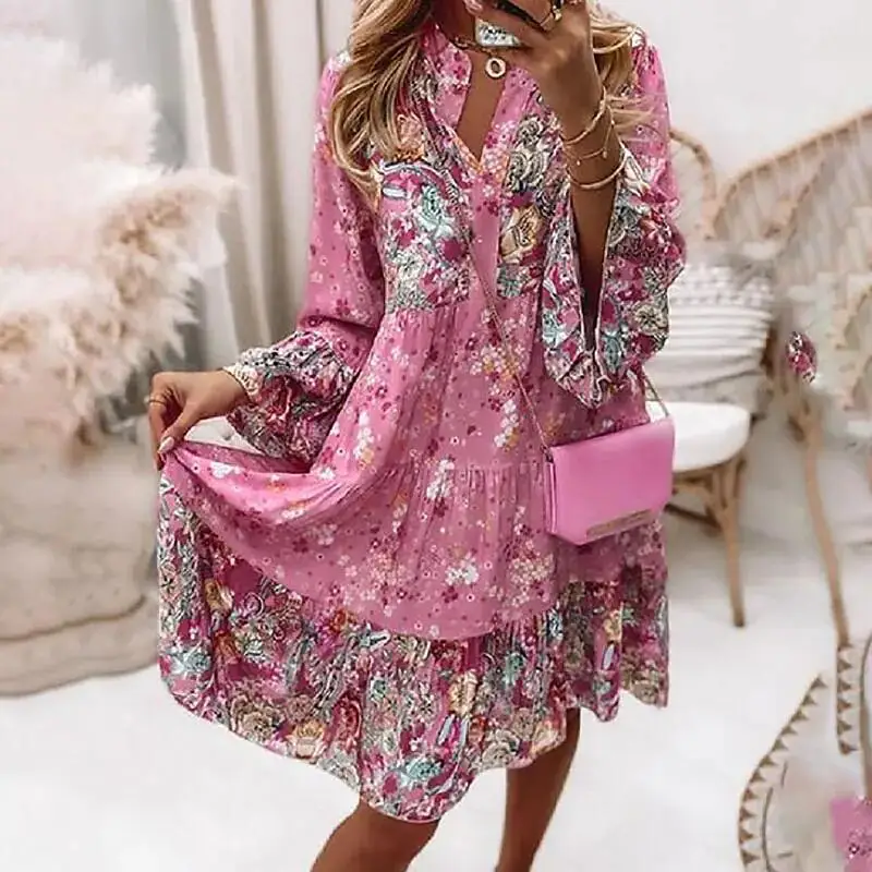 Spring Ruffle Loose Women Party Dress Casual V Neck Beach Pullover Dress 2022 Elegant Retro Floral Print Flare Sleeve Mini Dress
Spring Ruffle Loose Women Party Dress Casual V Neck Beach Pullover Dress 2022 Elegant Retro Floral Print Flare Sleeve Mini Dress