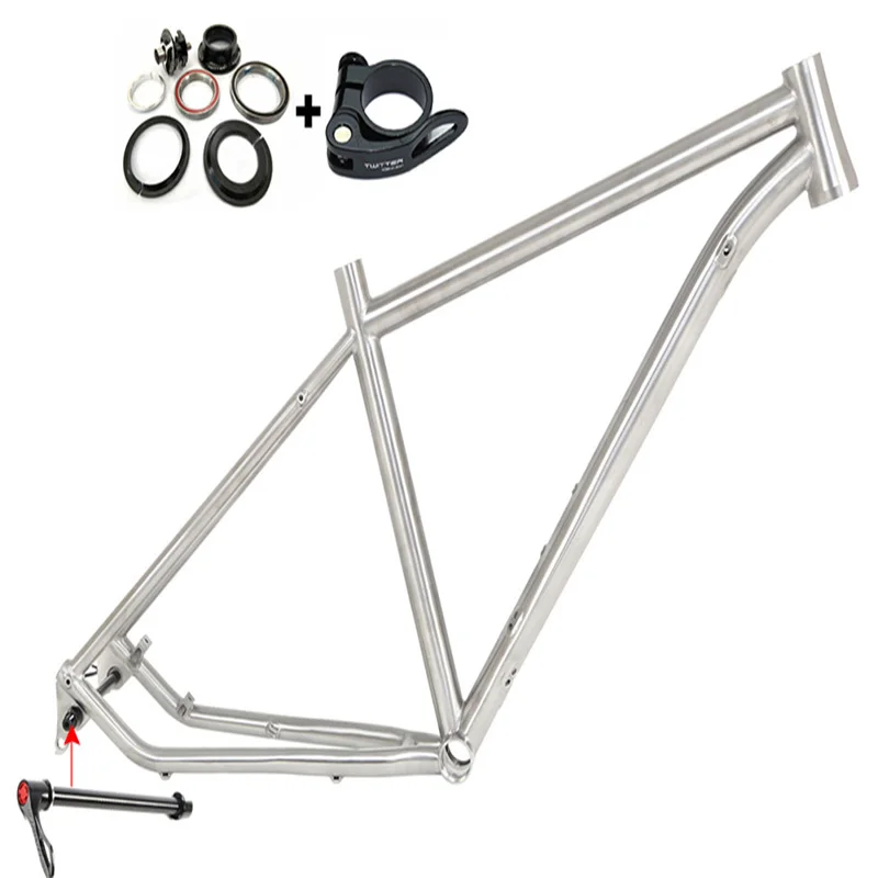 TWITTER bicycle frame high end mountain bike frame 27.5/29er QR or TA thru axle12*142mm disc brake MTB titanium alloy bike frame
TWITTER bicycle frame high end mountain bike frame 27.5/29er QR or TA thru axle12*142mm disc brake MTB titanium alloy bike frame