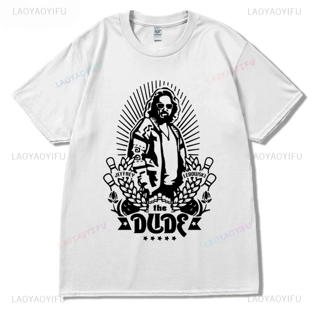 Футболка с принтом The Big Lebowski Jeff Bridges Dude для мужчин и женщин отличная хлопковая