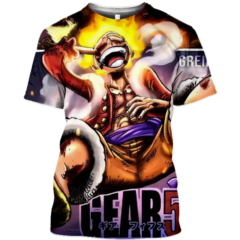 Summer Hot Sale 3D Printing Fun Anime Sun God Nika Luffy Street Casual T-Shirt Round Neck Short Sleeve Men's Tops Cartoon 5 Gear
Summer Hot Sale 3D Printing Fun Anime Sun God Nika Luffy Street Casual T-Shirt Round Neck Short Sleeve Men's Tops Cartoon 5 Gear