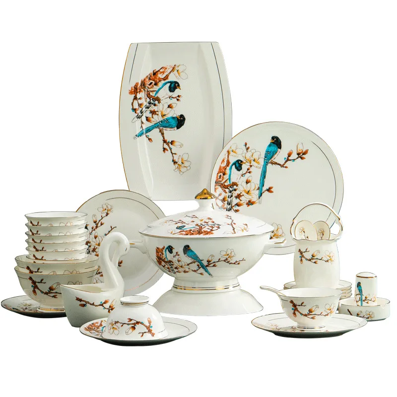 Bowl Guci dish set Chinese Jingdezhen Ceramic European bone china tableware bowl and plate chopsticks combination simple
Bowl Guci dish set Chinese Jingdezhen Ceramic European bone china tableware bowl and plate chopsticks combination simple