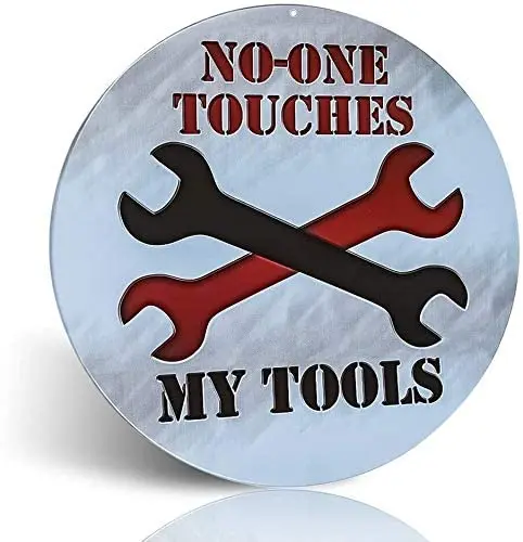 No One Touch My Tools Tin Sign for Wall Decor Art Circle Round Tin Sign Hanging Board 12 inch Diameter Wall Decoration
No One Touch My Tools Tin Sign for Wall Decor Art Circle Round Tin Sign Hanging Board 12 inch Diameter Wall Decoration