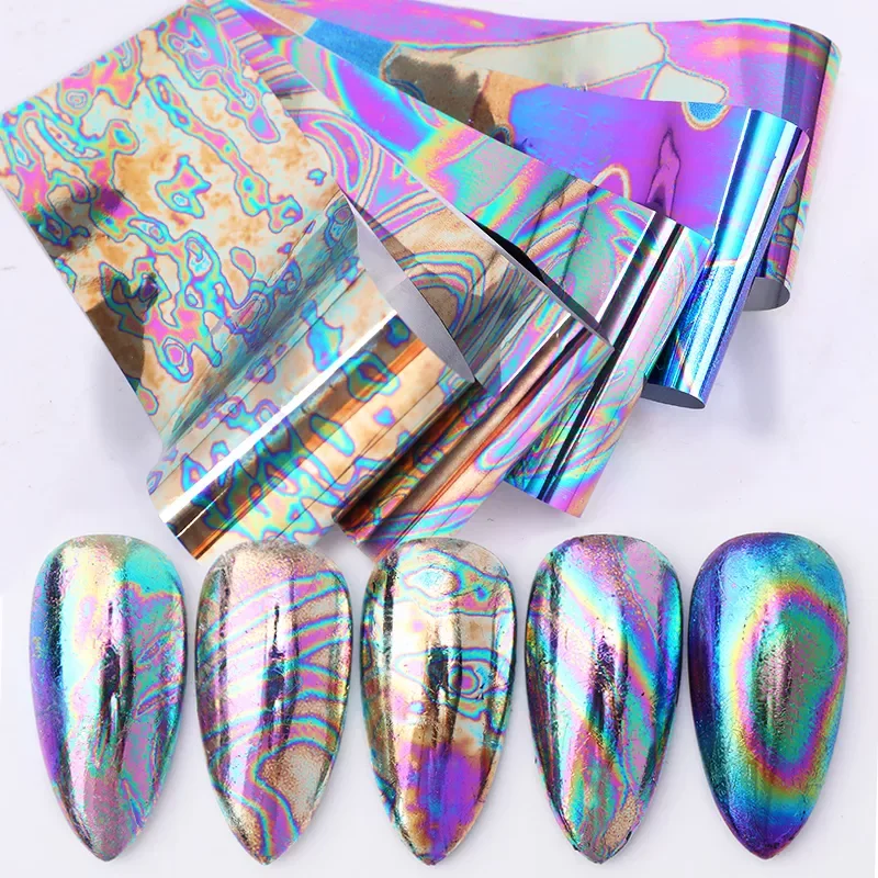 10pcs Chameleon Nail Polish Stickers Set Marble Transfer Foil iridescent Sliders Wraps Adhesive Decals Nail Art Decorations
10pcs Chameleon Nail Polish Stickers Set Marble Transfer Foil iridescent Sliders Wraps Adhesive Decals Nail Art Decorations