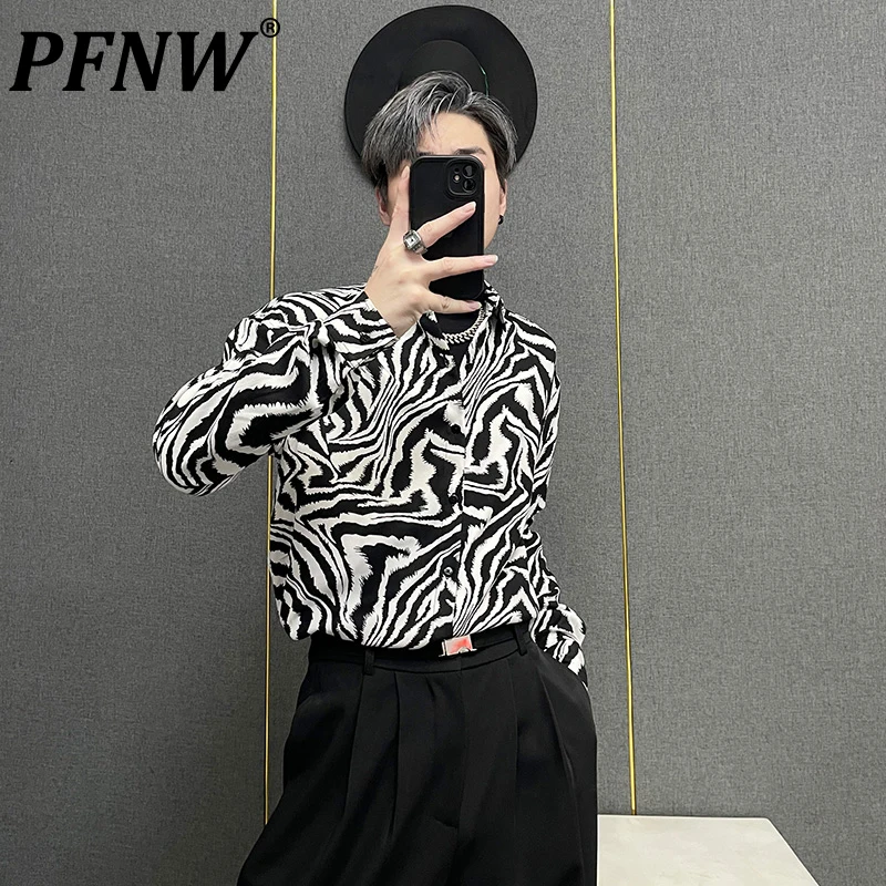 PFNW Autumn Winter New Men's Shirts Niche Zebra Pattern Print Design Turn-down Collar Loose Fashion Chic Casual Coats 28A0470
PFNW Autumn Winter New Men's Shirts Niche Zebra Pattern Print Design Turn-down Collar Loose Fashion Chic Casual Coats 28A0470
