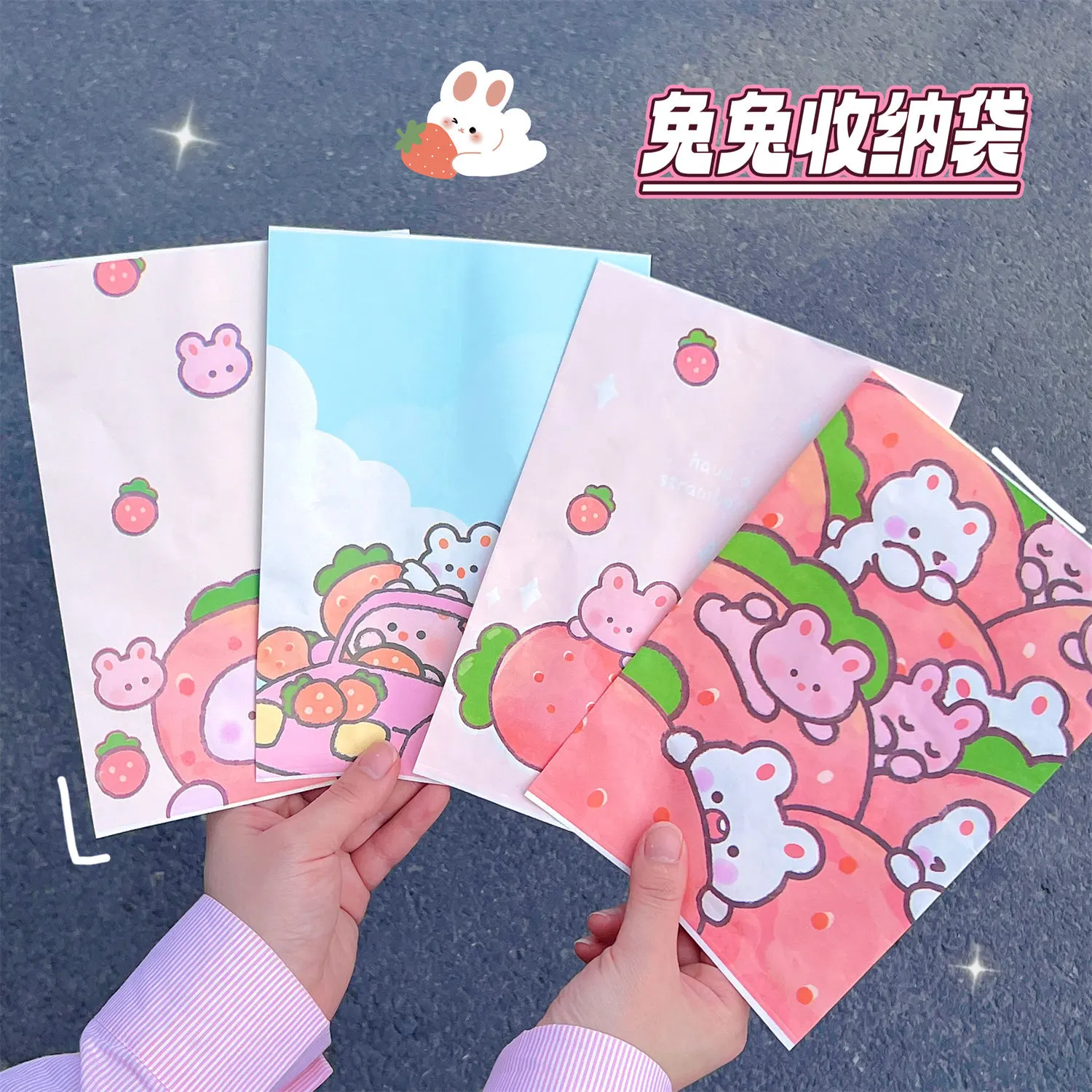 Cute Cartoon Strawberry Rabbit Paper Packaging Bag Mini Jewelry Sundries Paper Pouch Festival Supply Gift Food Storage Organizer
Cute Cartoon Strawberry Rabbit Paper Packaging Bag Mini Jewelry Sundries Paper Pouch Festival Supply Gift Food Storage Organizer