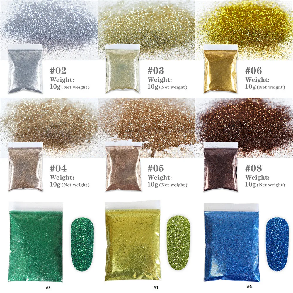 10g/Bag Holographic Glitter Powder Shining Sugar Nail Glitter Dust Chrome Powder Nail Art Decorations Supplies For Professionals
10g/Bag Holographic Glitter Powder Shining Sugar Nail Glitter Dust Chrome Powder Nail Art Decorations Supplies For Professionals