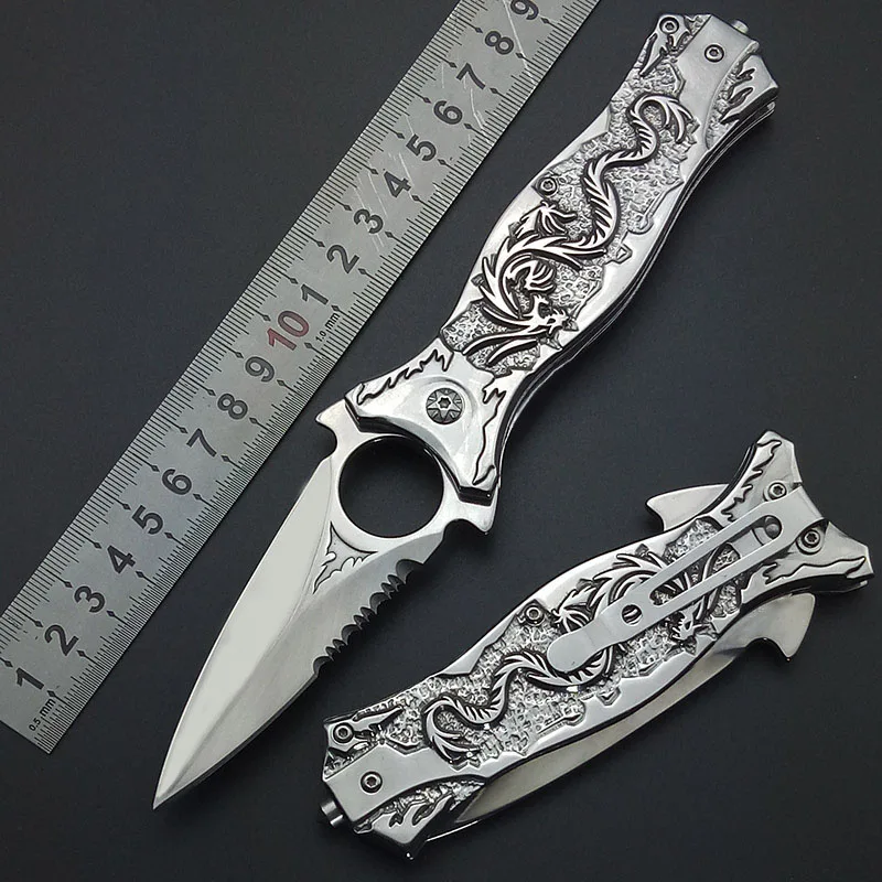 All Steel Mirror Light Siery Titanium Blade Dragon Outdoor Camping Collection Survival Pocket Knife Tactical Knifes 3D Carving
All Steel Mirror Light Siery Titanium Blade Dragon Outdoor Camping Collection Survival Pocket Knife Tactical Knifes 3D Carving